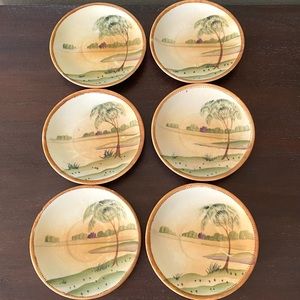 🟢 Nippon Hand Painted Saucers Set of 6